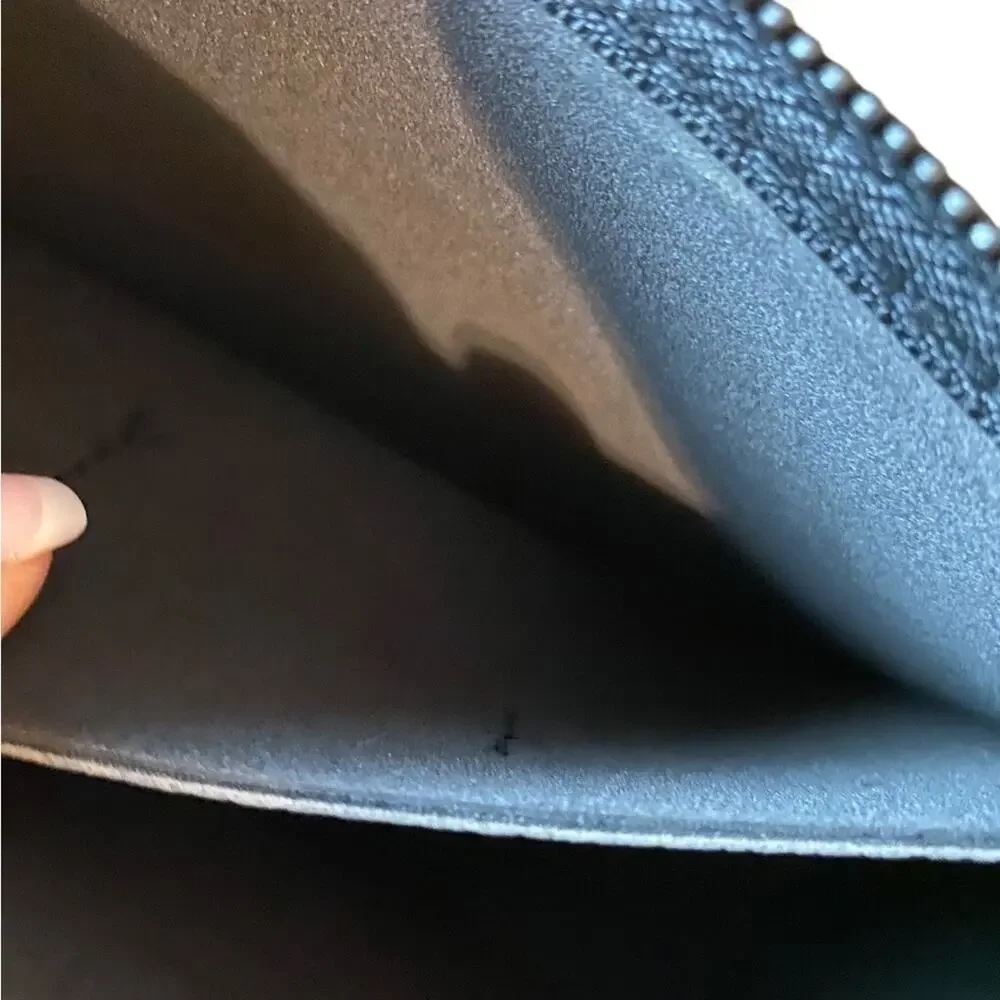 Parker Black Faux Pebbled Leather Zipper Fringe Pouch